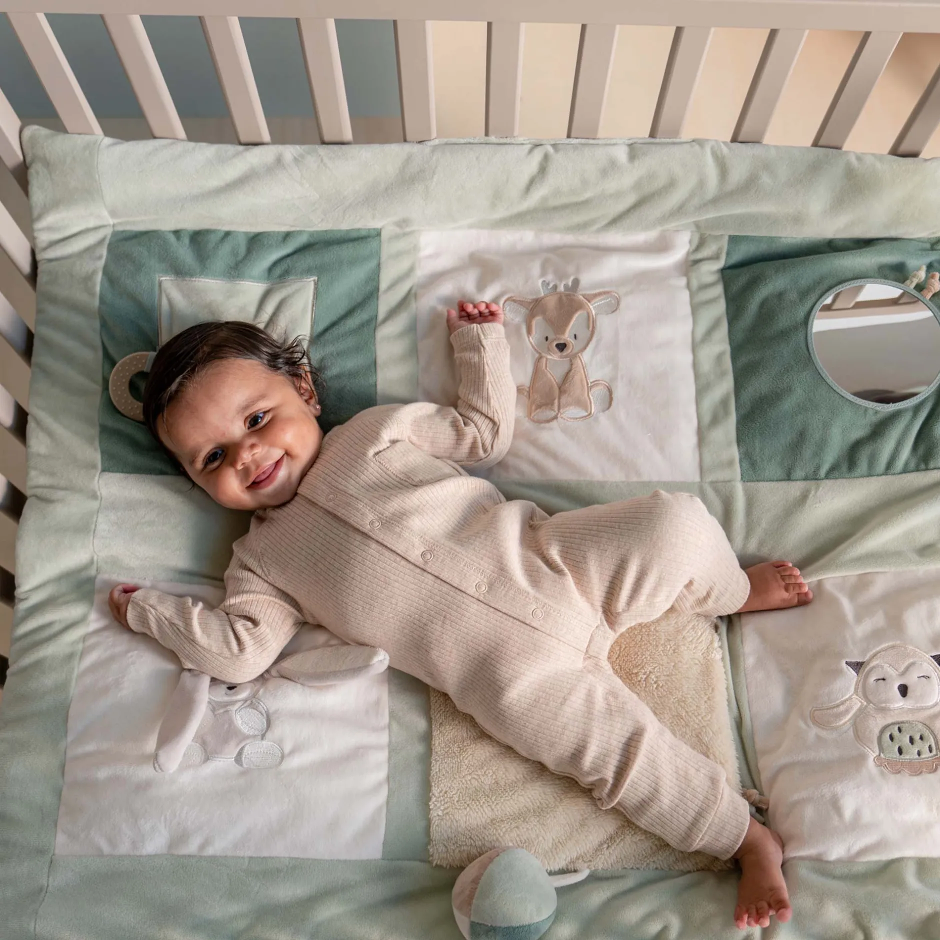 Boxkleden*Prénatal boxkleed Kleine Vriendjes Ivory White