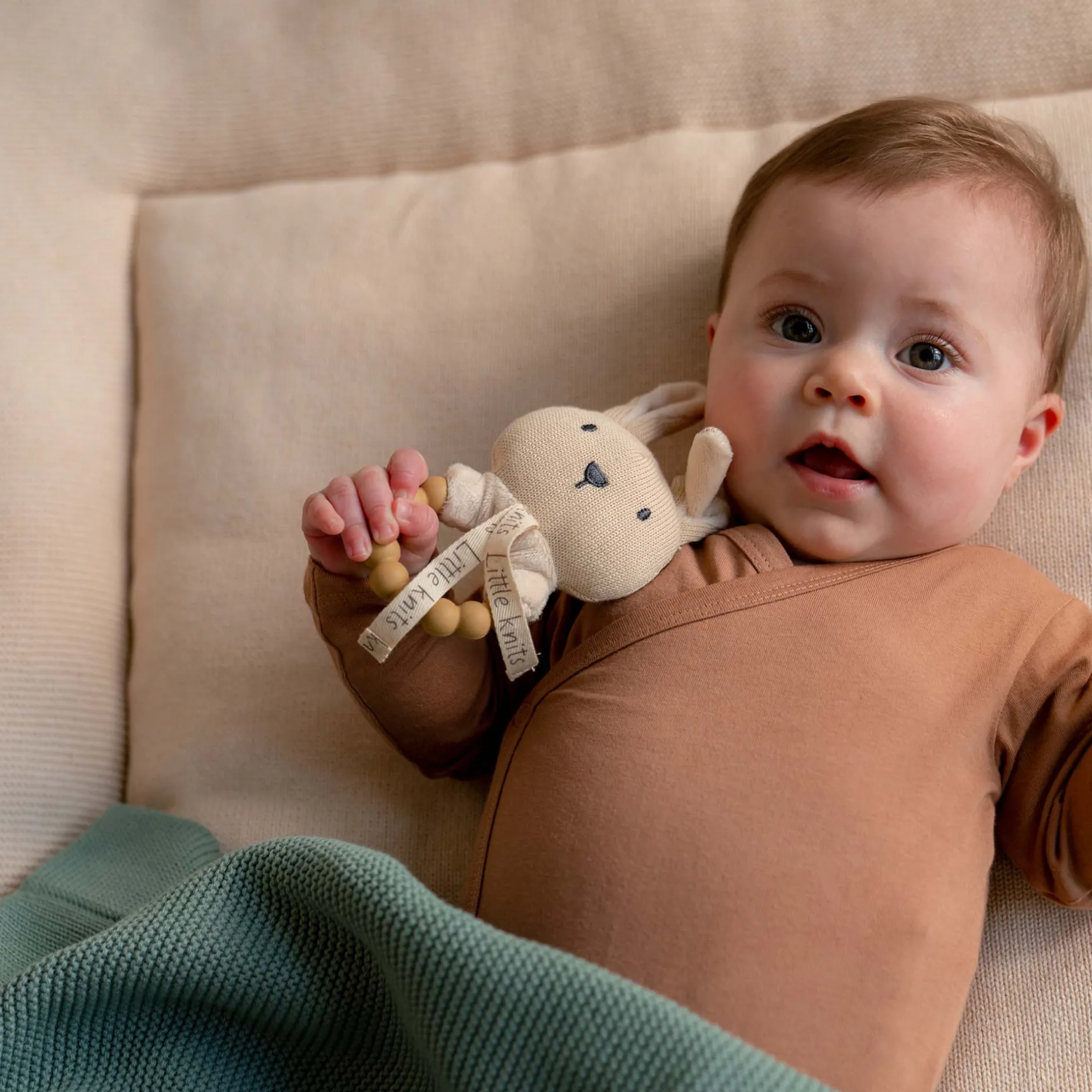 Boxkleden*Prénatal boxkleed Little Knits Ecru Melange