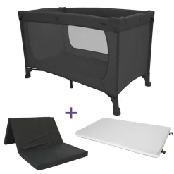 Campingbedden|Bundels En Combideals*Prénatal campingbed Evi zwart met matras & matrashoes