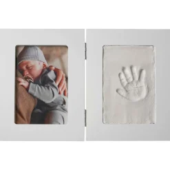 Feestartikelen|Kraamcadeaus*Prénatal fotolijst met gipsafdruk wit