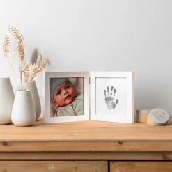 Feestartikelen|Kraamcadeaus*Prénatal fotolijst met inkt wit