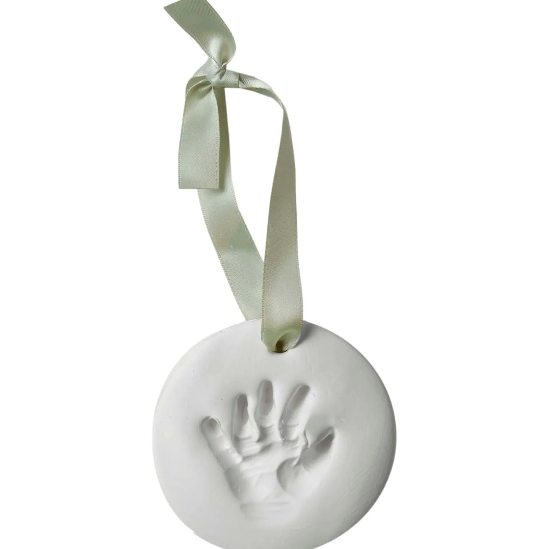 Feestartikelen|Kraamcadeaus*Prénatal gipsafdruk hanger White