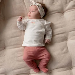 Mutsjes & Haarbandjes|Broeken*Prénatal Hello new day newborn shirt, broek & haarband Ivory White
