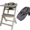 Wipstoelen & Bouncers*Prénatal houten kinderstoel Evan bundel taupe