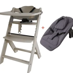 Wipstoelen & Bouncers*Prénatal houten kinderstoel Evan bundel taupe