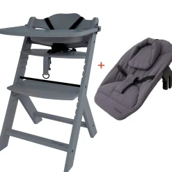 Wipstoelen & Bouncers*Prénatal houten kinderstoel Evan bundel grijs
