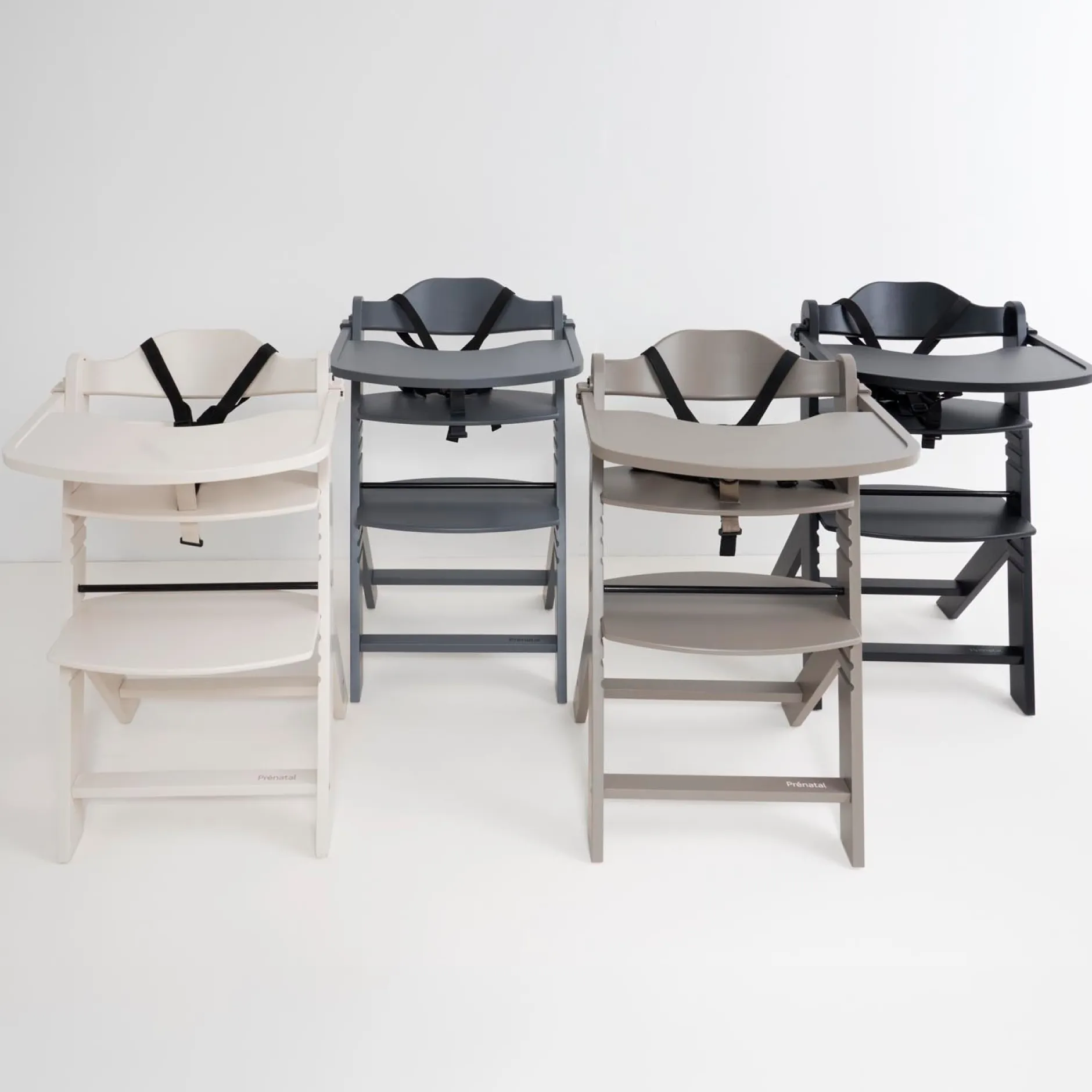 Wipstoelen & Bouncers*Prénatal houten kinderstoel Evan bundel zwart