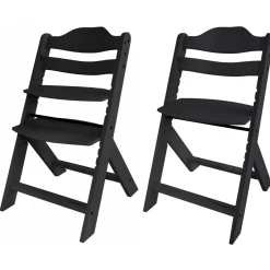 Wipstoelen & Bouncers*Prénatal houten kinderstoel Evan bundel zwart