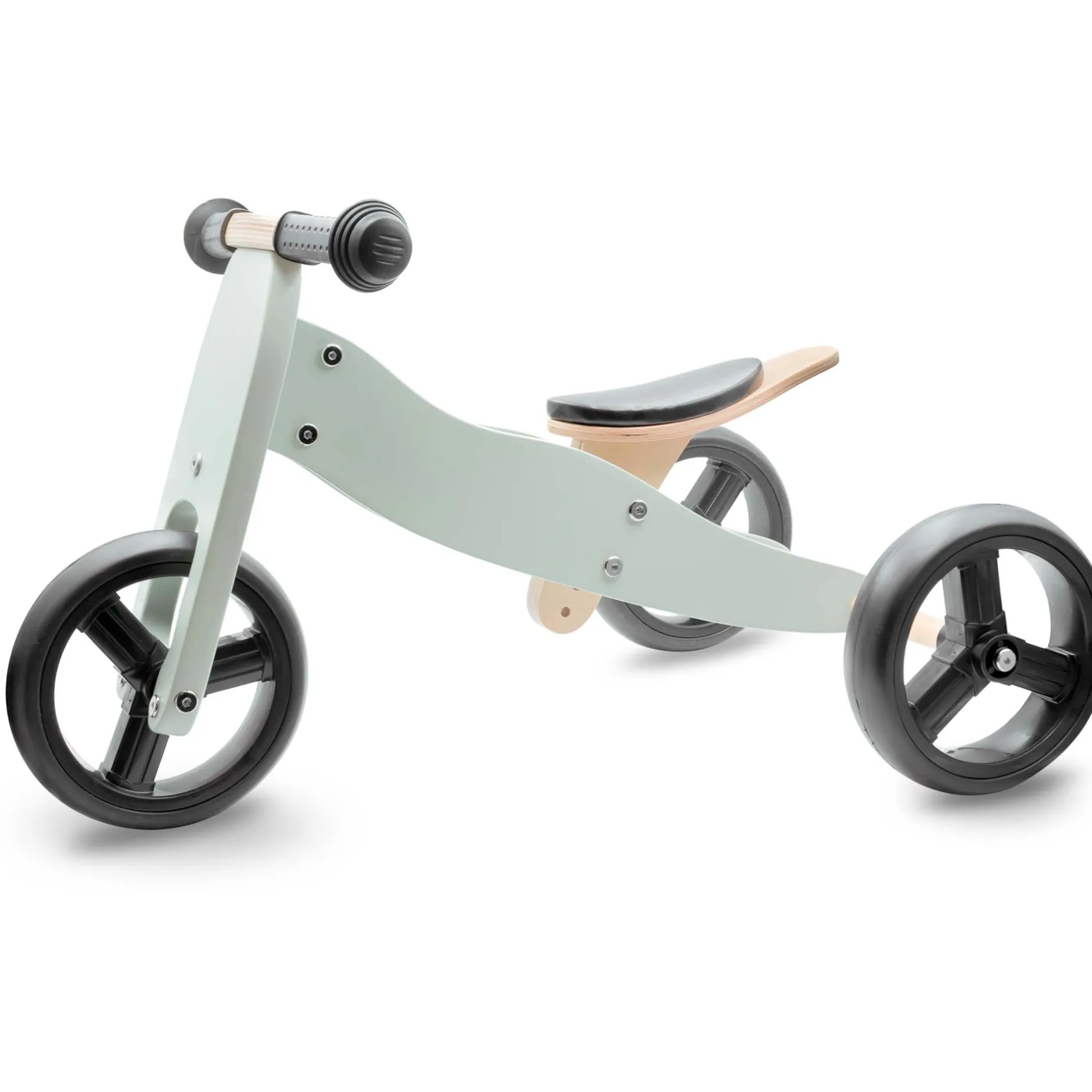 Loopfietsen & Loopwagens|Buitenspeelgoed*Prénatal houten loopfiets 4-in-1 Soft Green Grey