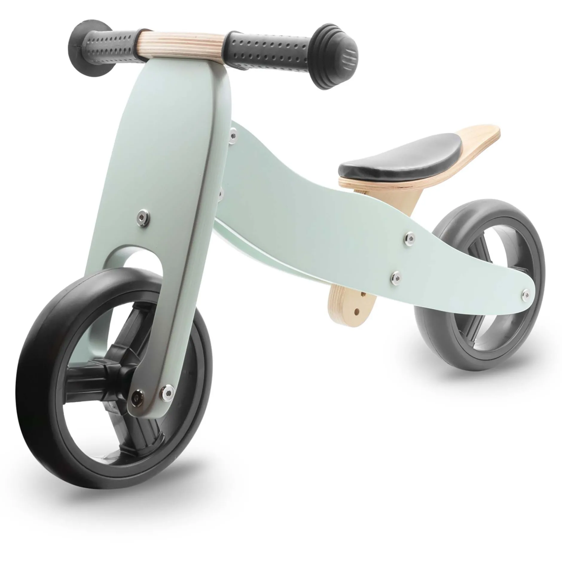 Loopfietsen & Loopwagens|Buitenspeelgoed*Prénatal houten loopfiets 4-in-1 Soft Green Grey