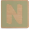 Lettertreinen*Prénatal houten namentrein letter N Mintgreen