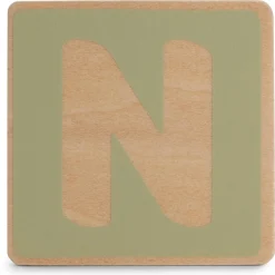 Lettertreinen*Prénatal houten namentrein letter N Mintgreen