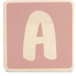 Lettertreinen*Prénatal houten namentrein letter A Powder Pink