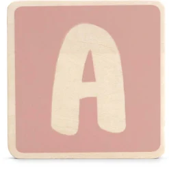 Lettertreinen*Prénatal houten namentrein letter A Powder Pink