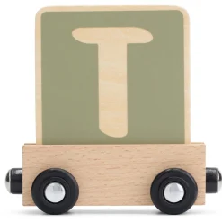 Lettertreinen*Prénatal houten namentrein letter T Midgreen