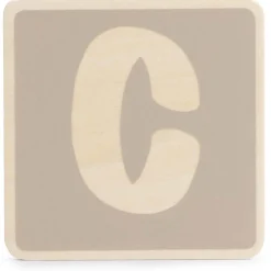 Lettertreinen*Prénatal houten namentrein letter C Taupebrown