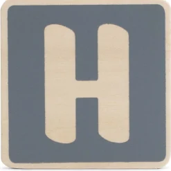 Lettertreinen*Prénatal houten namentrein letter H Stonegrey