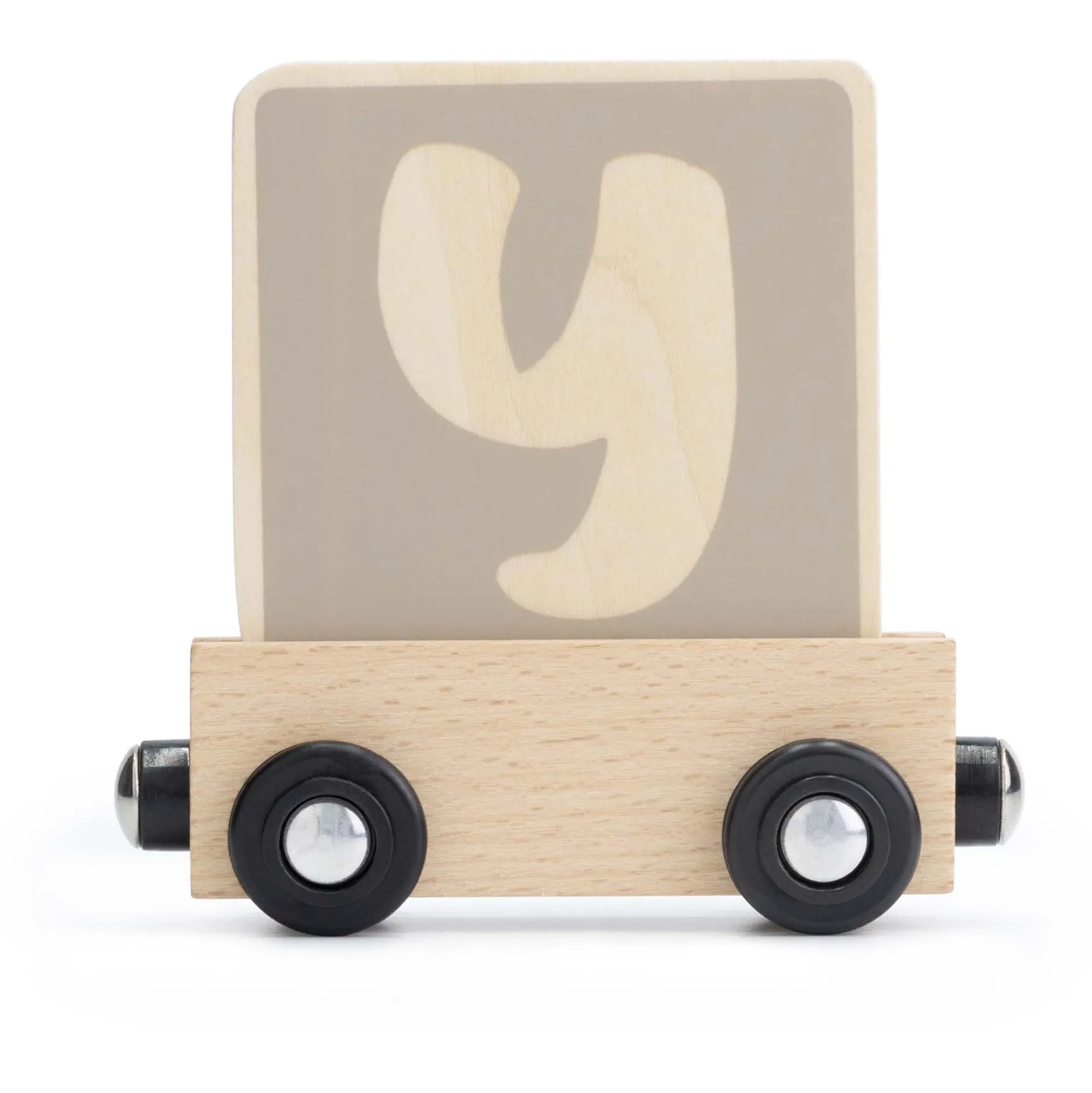 Lettertreinen*Prénatal houten namentrein letter Y Taupebrown