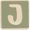 Lettertreinen*Prénatal houten namentrein letter J Midgreen
