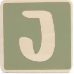 Lettertreinen*Prénatal houten namentrein letter J Midgreen