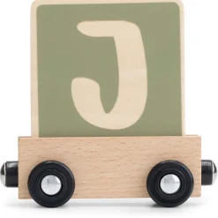 Lettertreinen*Prénatal houten namentrein letter J Midgreen