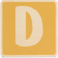 Lettertreinen*Prénatal houten namentrein letter D Yellow