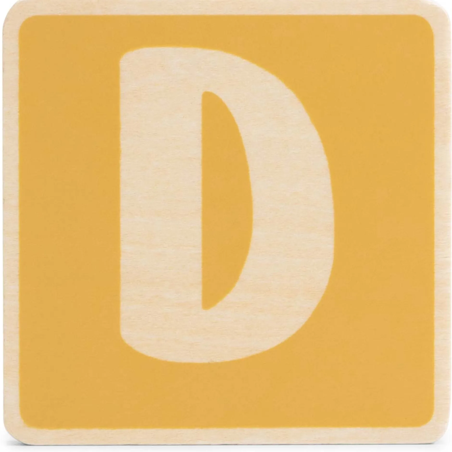 Lettertreinen*Prénatal houten namentrein letter D Yellow