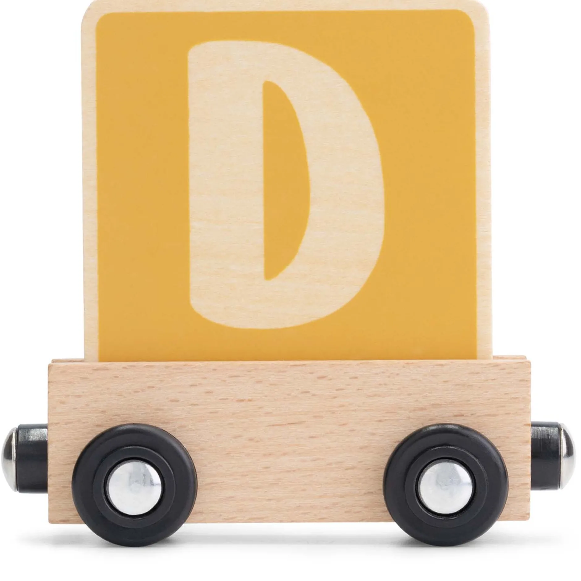 Lettertreinen*Prénatal houten namentrein letter D Yellow