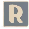 Lettertreinen*Prénatal houten namentrein letter R Stonegrey