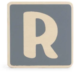 Lettertreinen*Prénatal houten namentrein letter R Stonegrey
