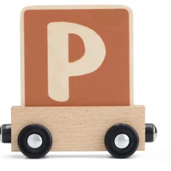 Lettertreinen*Prénatal houten namentrein letter P Dark Orange Bown