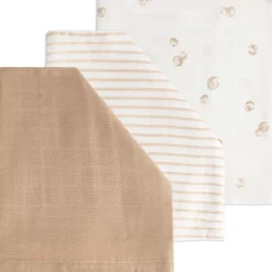 Washandjes*Prénatal hydrofiel washandjes 3 stuks  beige