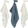Doeken & Luiers*Prénatal hydrofiele luiers vogeltjes 3 stuks  blauw