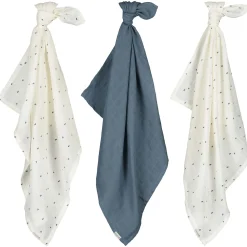 Doeken & Luiers*Prénatal hydrofiele luiers vogeltjes 3 stuks  blauw