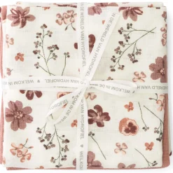 Doeken & Luiers*Prénatal hydrofiele luiers bloemen 3 stuks  roze