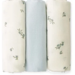Doeken & Luiers*Prénatal hydrofiele luiers bloemen 3 stuks blauw