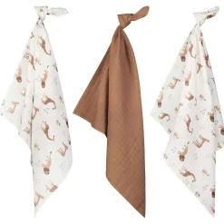 Doeken & Luiers*Prénatal hydrofiele luiers safari 3 stuks  wit