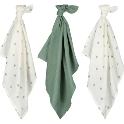 Doeken & Luiers*Prénatal hydrofiele luiers klavertjes 3 stuks  groen