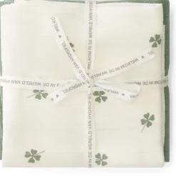 Doeken & Luiers*Prénatal hydrofiele luiers klavertjes 3 stuks  groen