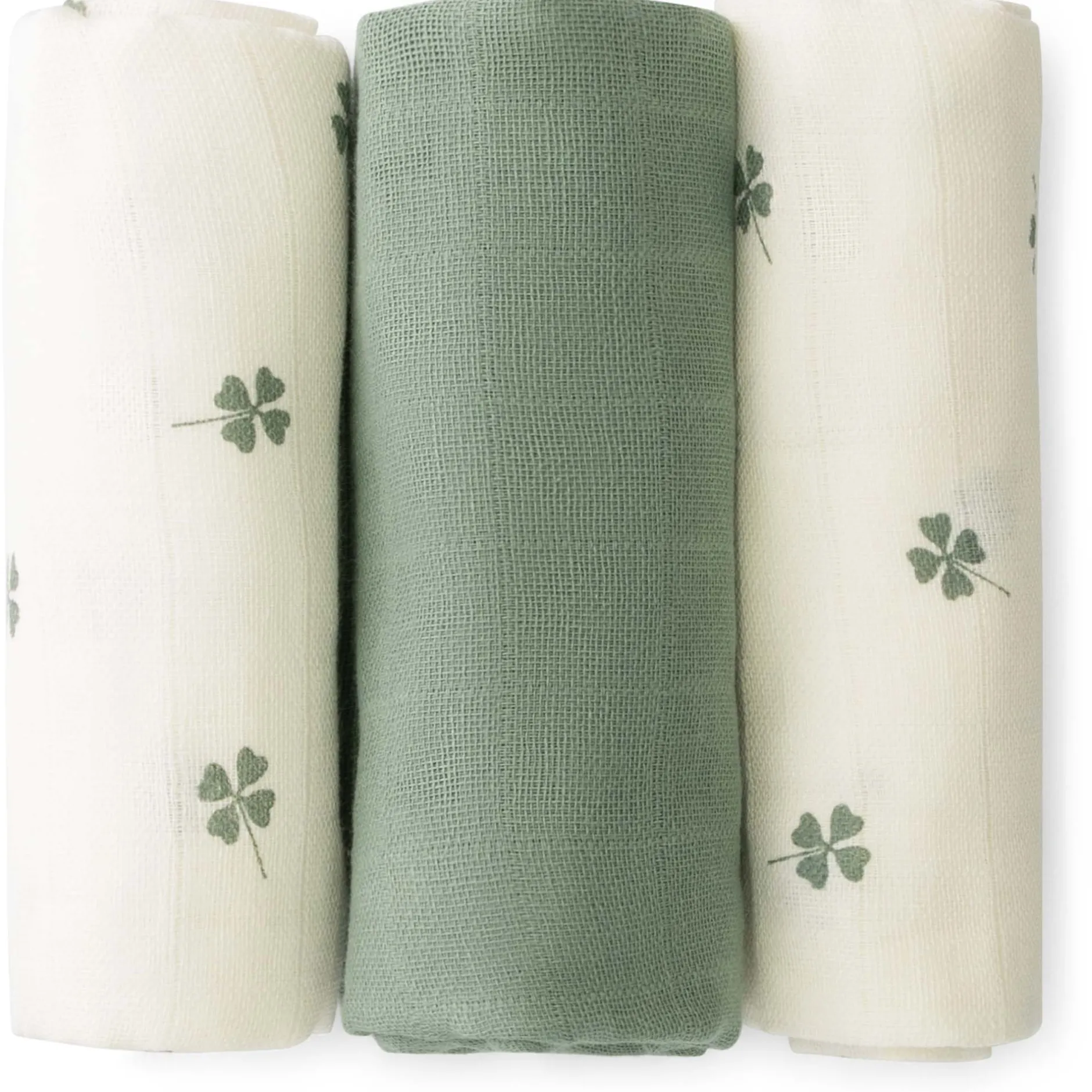 Doeken & Luiers*Prénatal hydrofiele luiers klavertjes 3 stuks groen
