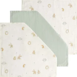 Monddoekjes|Monddoekjes*Prénatal hydrofiele monddoek kleine vriendjes 3 stuks  wit