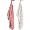 Doeken & Luiers*Prénatal hydrofiele multidoeken bloemen 2 stuks  roze