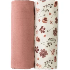 Doeken & Luiers*Prénatal hydrofiele multidoeken bloemen 2 stuks roze