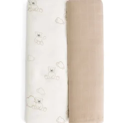 Doeken & Luiers*Prénatal hydrofiele multidoeken beer 2 stuks  beige