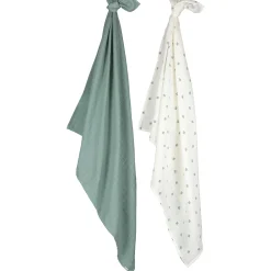 Doeken & Luiers*Prénatal hydrofiele multidoeken klavertjes 2 stuks groen