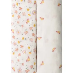 Doeken & Luiers*Prénatal hydrofiele multidoeken bloem 2 stuks  roze