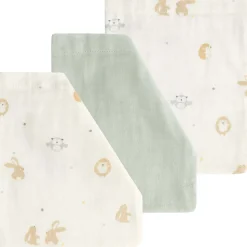 Washandjes*Prénatal hydrofiele washand kleine vriendjes 3 stuks  wit
