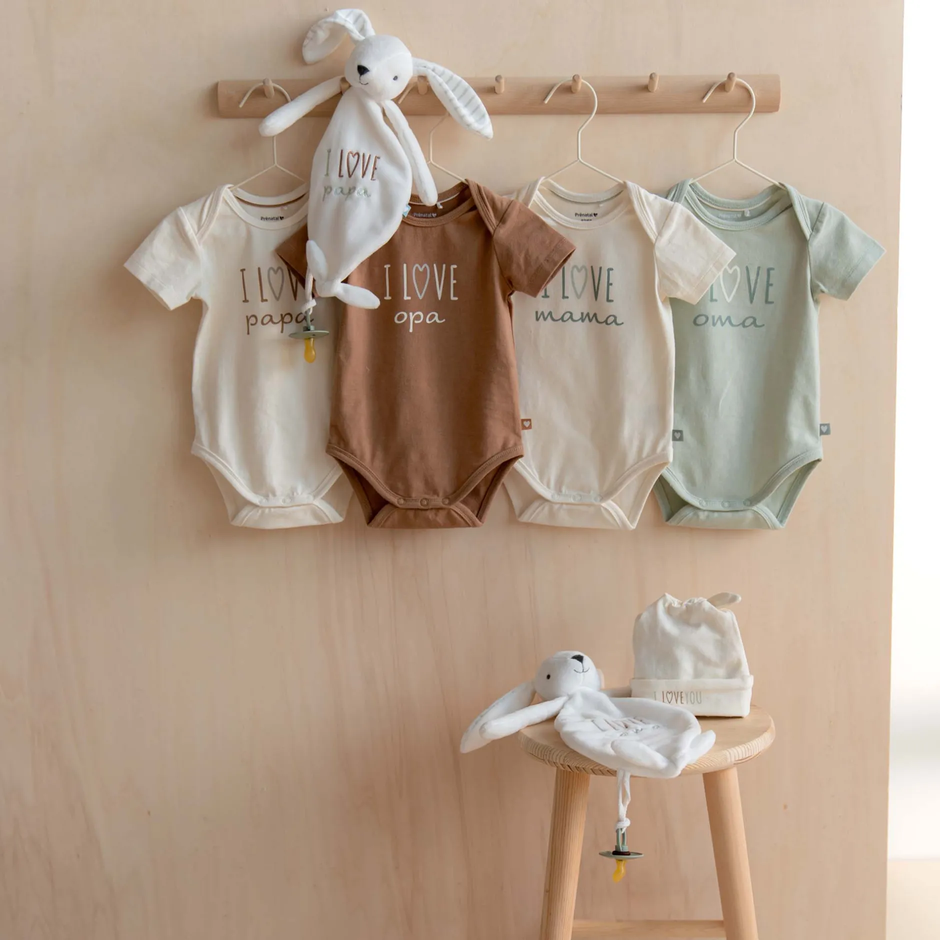 Feestartikelen|Fopspenen & Accessoires*Prénatal Knuffeldoekje I Love Papa wit