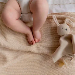 Dekens*Prénatal ledikantdeken Little Knits wit