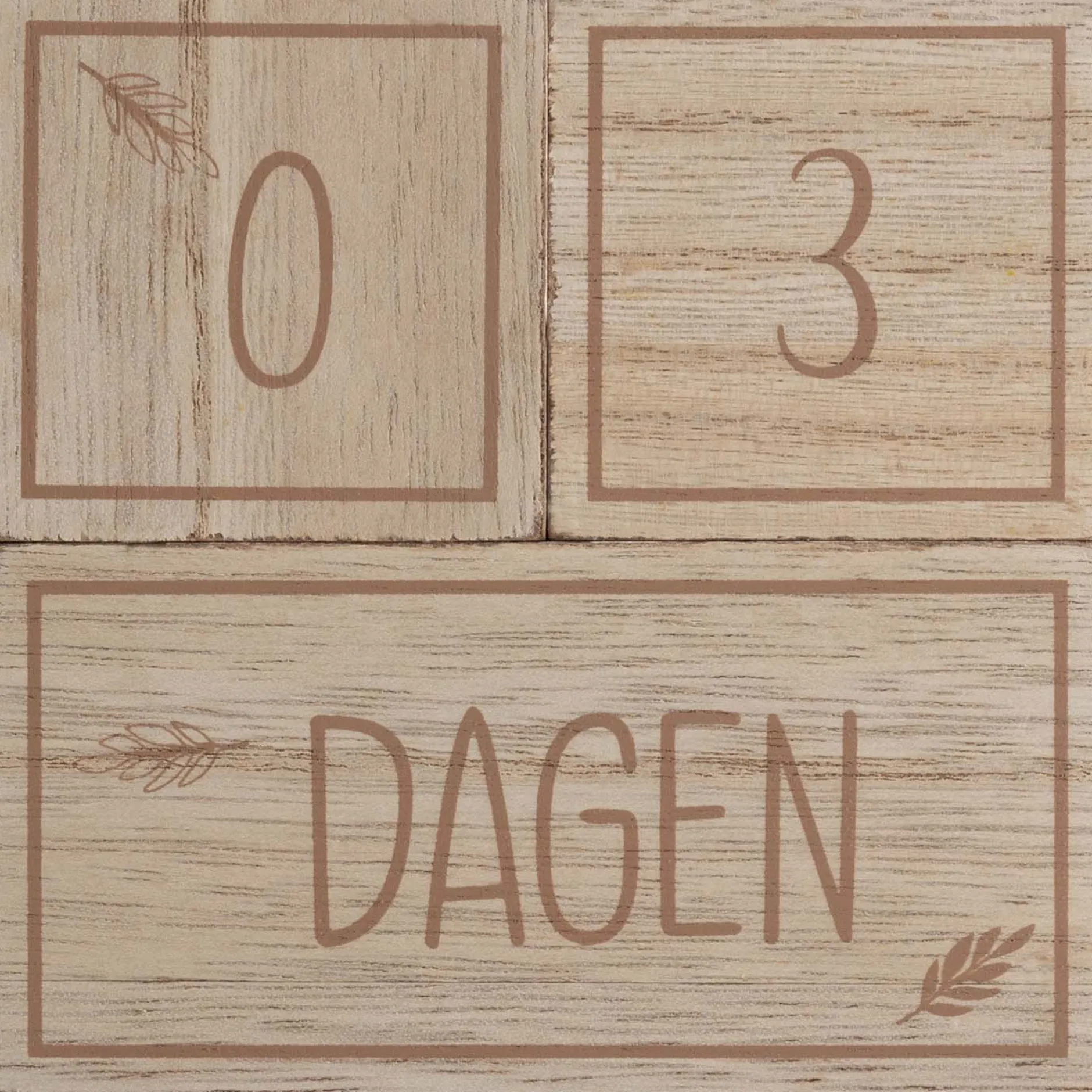 Feestartikelen|Kraamcadeaus*Prénatal milestone blokken hout Brown